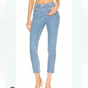 NWT Redone 90s high rise ankle crop Jeans light wash size 27
